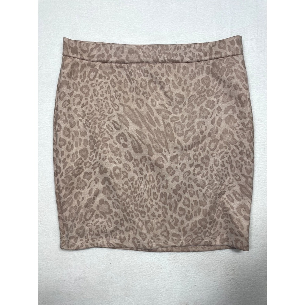 Windsor Women's Small Light Mauve Cheetah Print Mini Skirt | Fitted Stretch